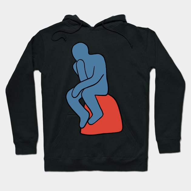 Rodin - The Thinker (cartoonish minimal version) Hoodie by isstgeschichte